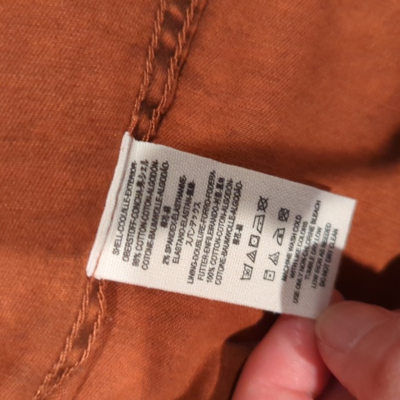 Free People collapsing twill raw edge jacket, size small, rust color - Picture 7 of 11